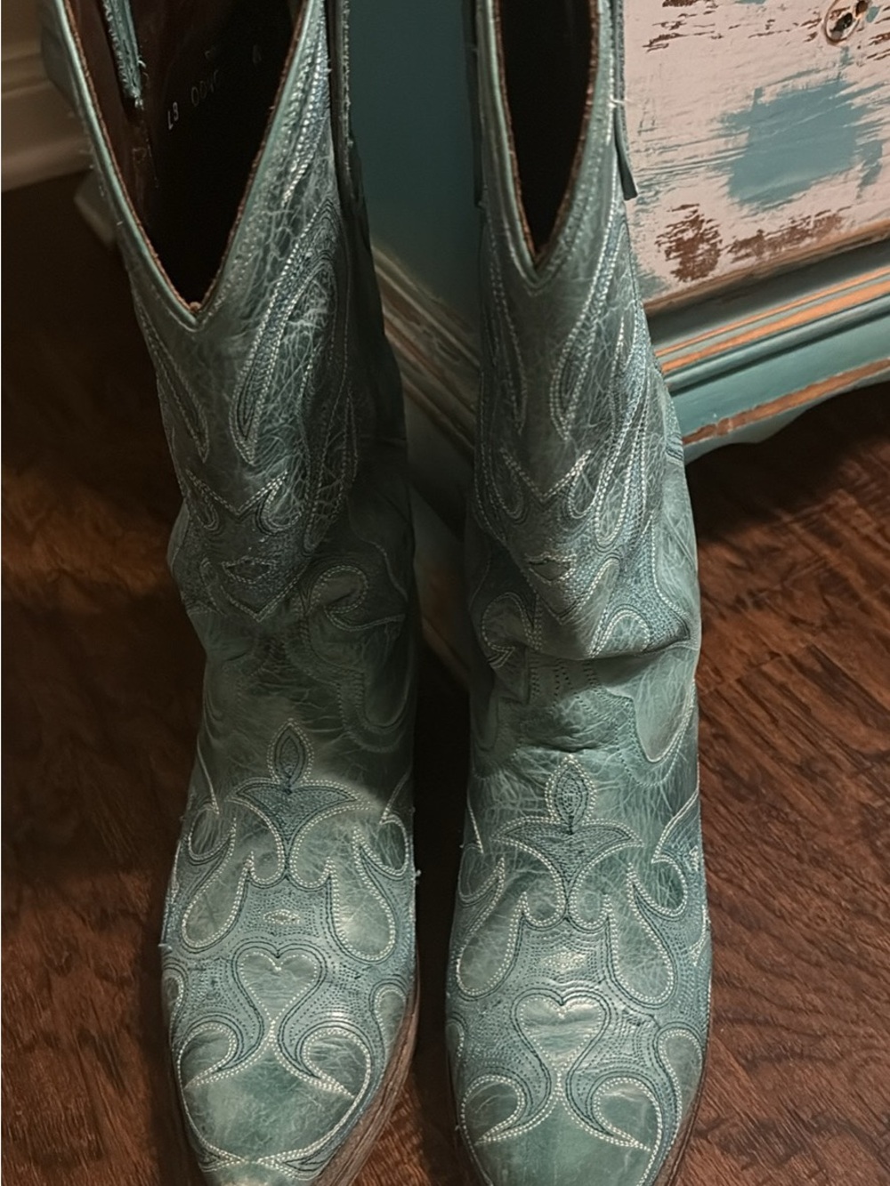 Turquoise Embroidered Women's Boots